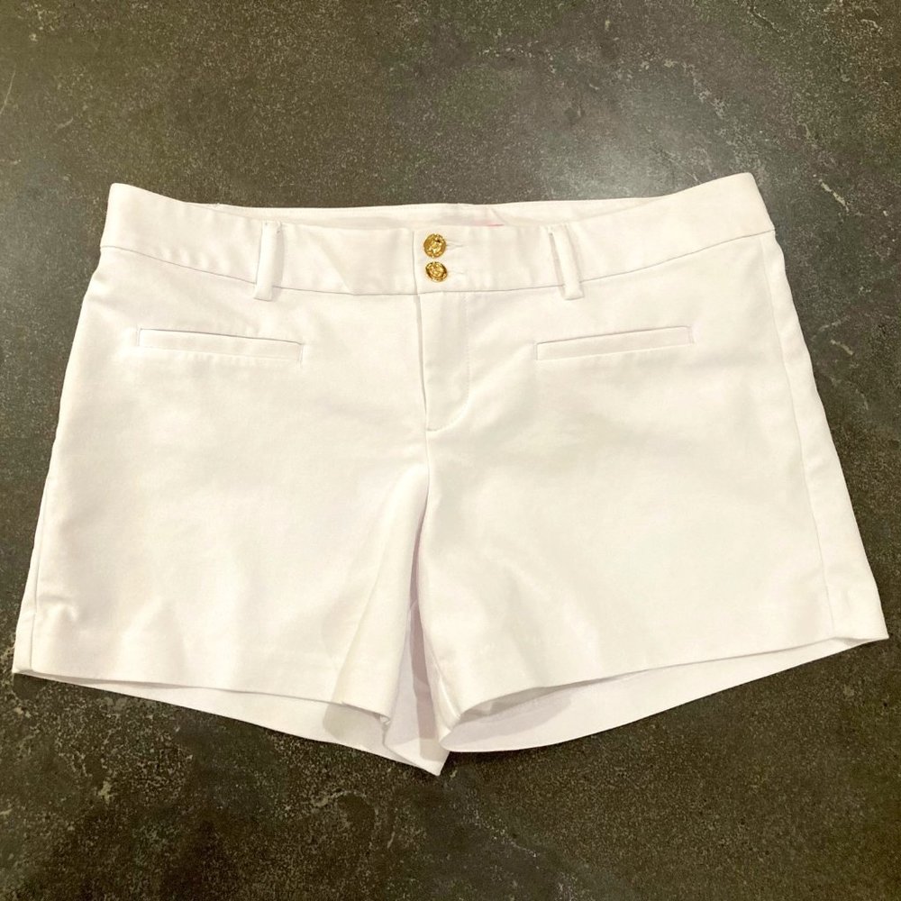 Lilly Pulitzer White Dinner Shorts Size 12 LIKE NEW